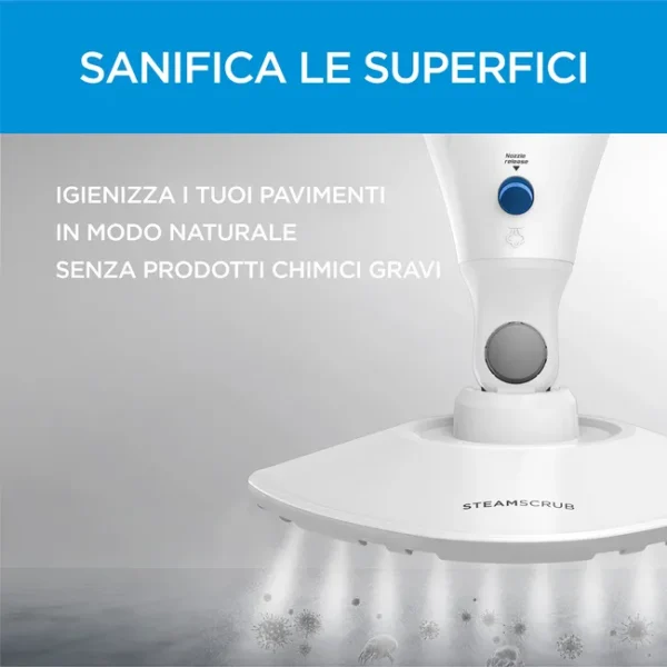Scopa a Vapore Midea MSM2115WB, 1500W, Serbatoio 0,42L